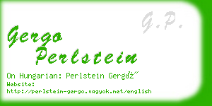 gergo perlstein business card